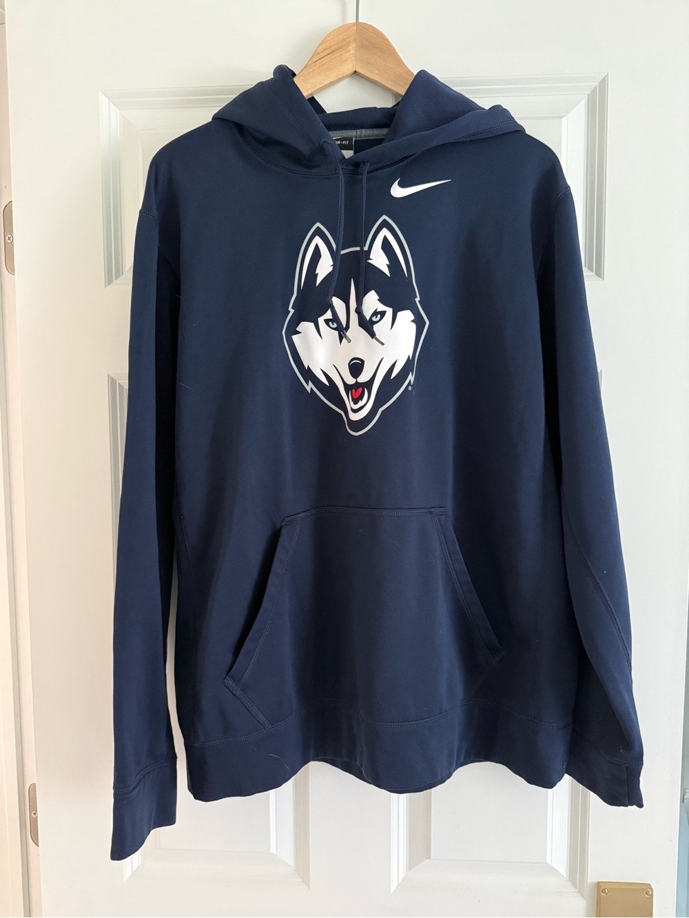 Nike Navy Blue Huskies Pullover Hoodie with White Logo